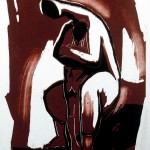 D-014: Maternité, 1977, 70x50cm, Linoldruck auf weißem Papier