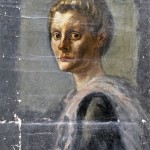 M-015: Frauenportrait mit Stola, ca. 1945, 70x45cm, Öl auf Leinwand