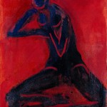 M-277: Komposition Rot-Schwarz, 1975, 100x72cm, Mischtechnik auf Leinwand