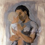 M-031: Mutter und Kind, 1949, 190x90cm, Tempera auf Papier