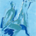 M-321: Komposition Blau, 1990, 60x50cm, Öl auf Leinwand