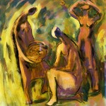 M-332: Obstpflücker, 1987, 88x73cm, Mischtechnik auf Leinwand