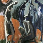 M-413: Komposition Rot-Grau-Blau, 1980, 120x100, Öl auf Leinwand