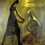 M-417: Zwei Menschen (Mondscheinsonate), 1981, 110x92cm, Mischtechnik auf Leinwand