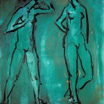 M-419: Komposition Grün, 1982, 90x70cm, Mischtechnik auf Leinwand