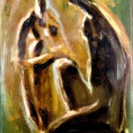 M-427: Zwei Hockende, 1984, 80x60cm, Öl auf Holz