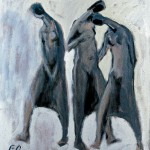 M-433: Komposition Warm-Kalt, 1986, 90x80cm, Mischtechnik auf Leinwand