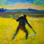 M-529: Der Mäher, ca. 1991, 70x80cm, Öl auf Leinwand