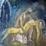 M-536: Pietà, 1970, 130x180cm, Mischtechnik auf Leinwand
