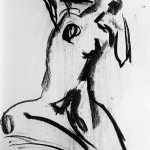 Z-115: Hockende, 1972, 51x34,3cm, Kohle auf Aquarellpapier