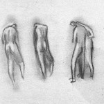 Z-254: Studienblatt, 1968, 19,8x38,5cm, Grisaille auf Karton